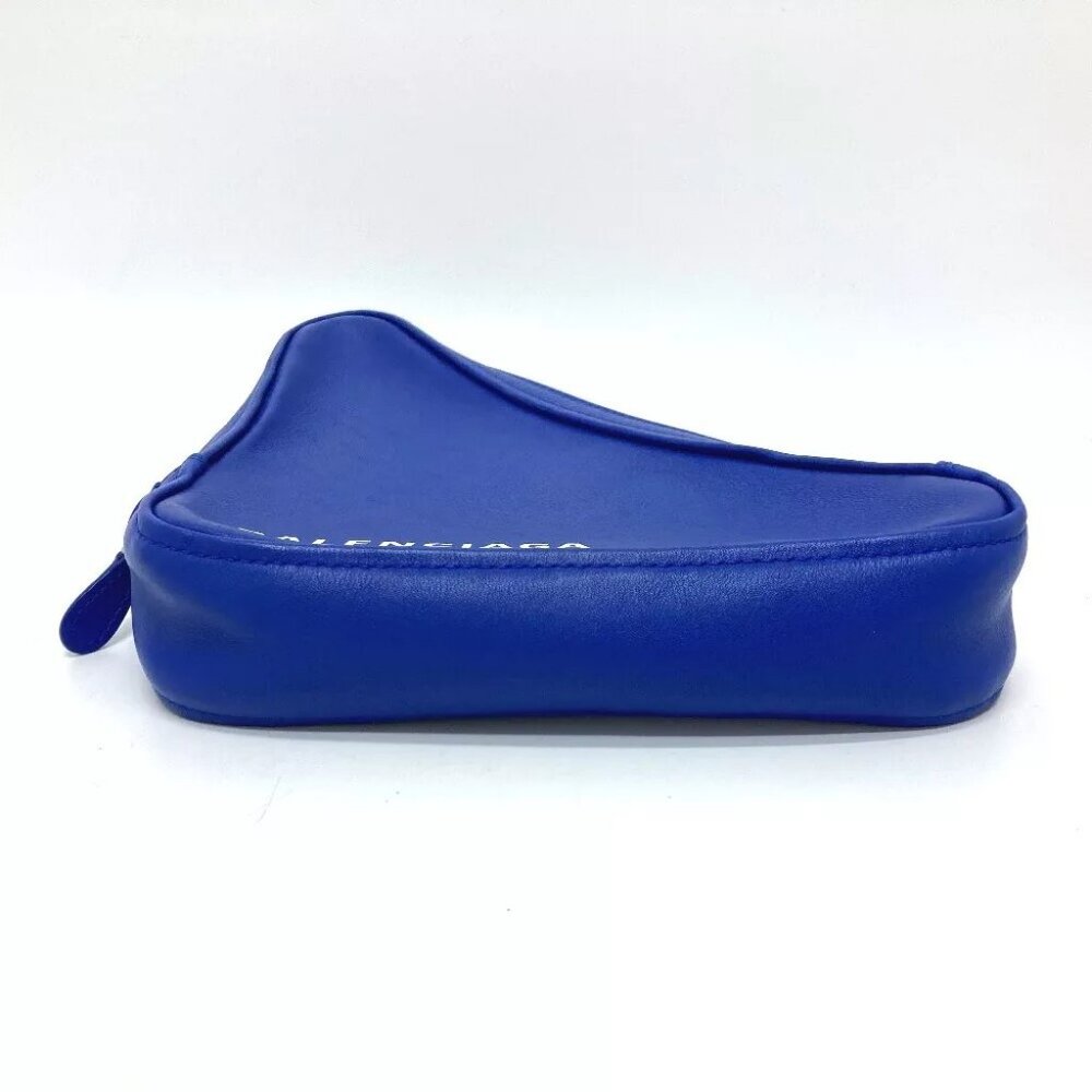 BALENCIAGA 476976 Triangle Clutch bag pouch accessory case blue/SilverHardware - Picture 9 of 14